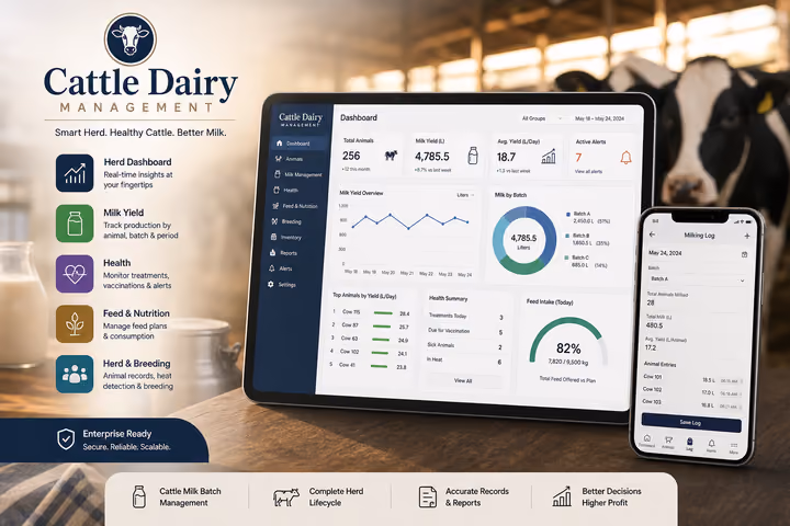 Cattle & Dairy Management software preview
