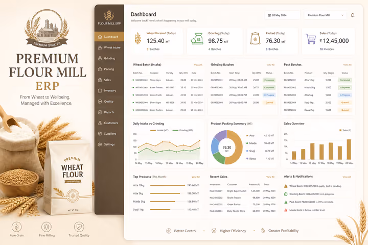 Flour Mill Management software preview