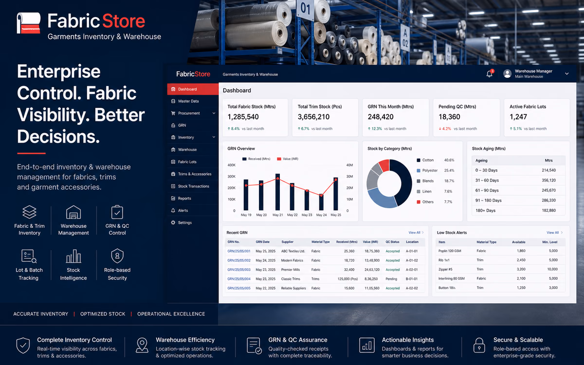 Garments Inventory & Warehouse software preview