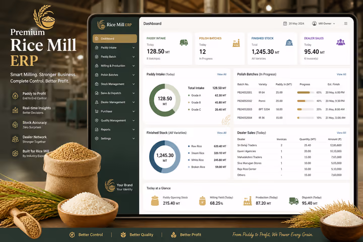 Rice Mill Management software preview
