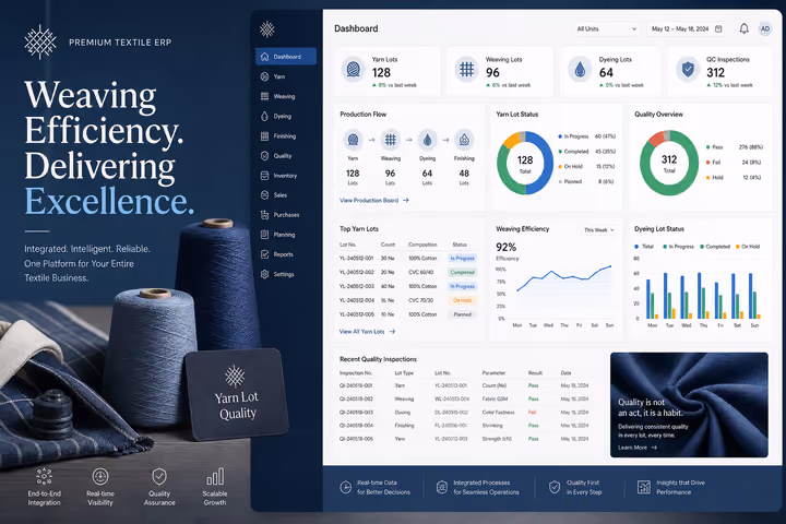 Textile ERP software preview