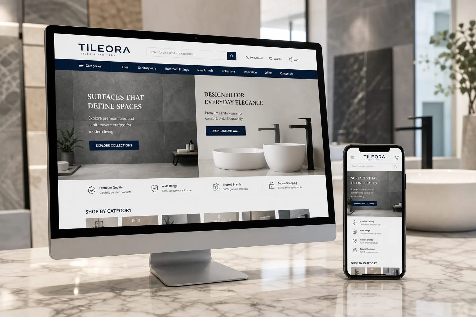 TILEORA website template preview
