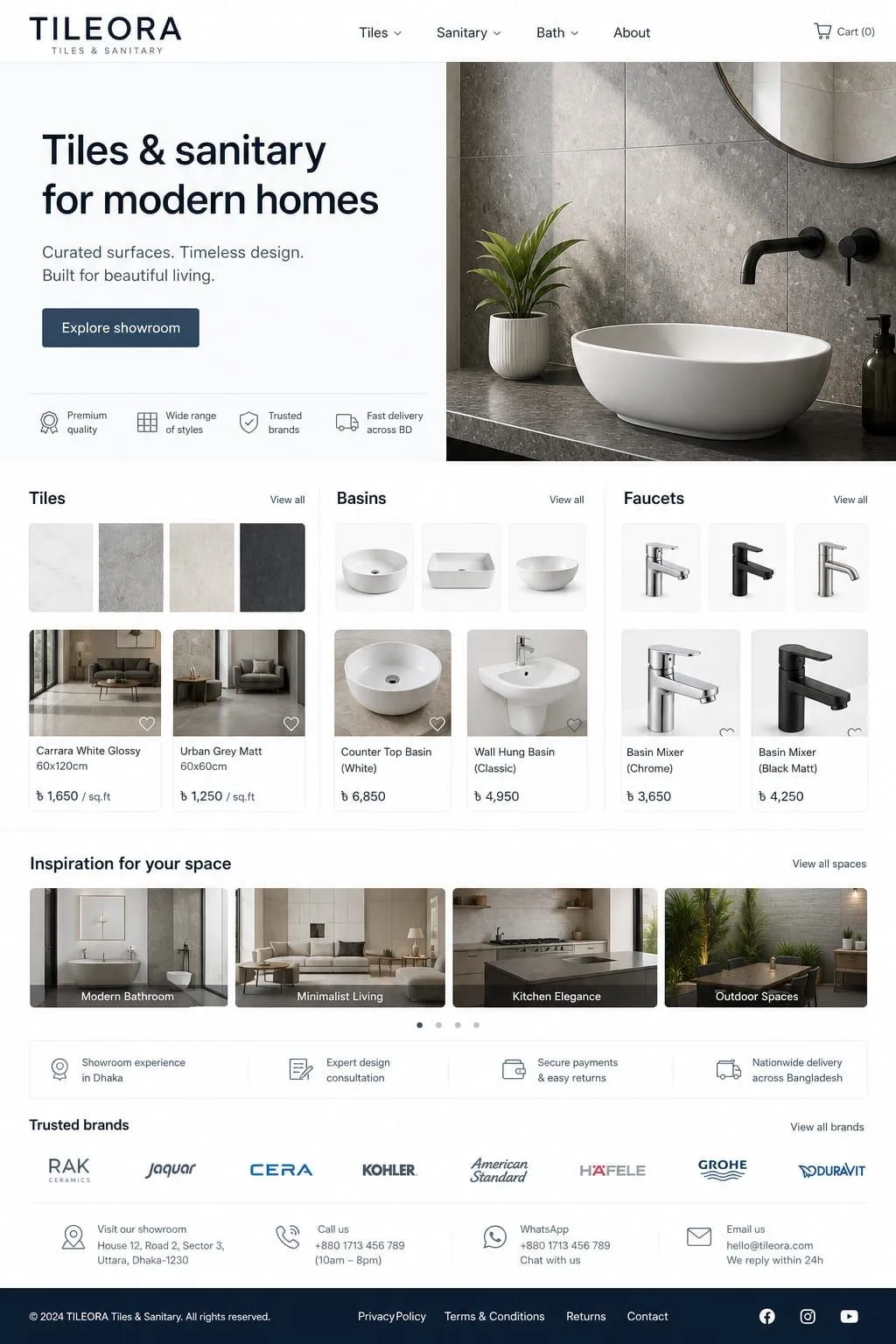 TILEORA Homepage page