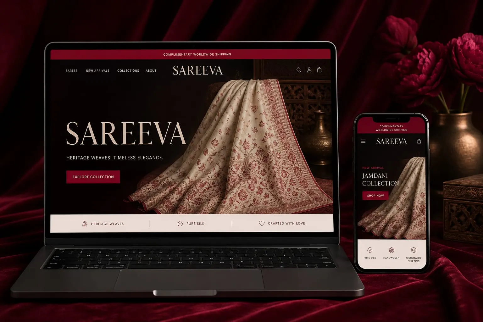SAREEVA website template preview