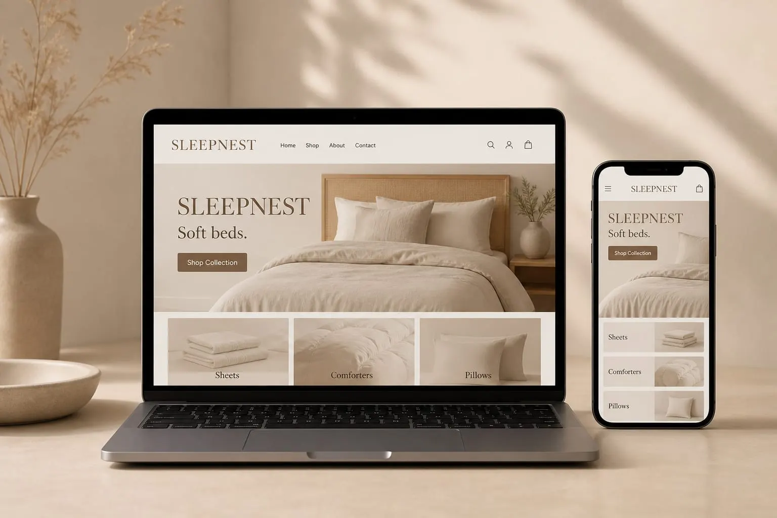 SLEEPNEST website template preview