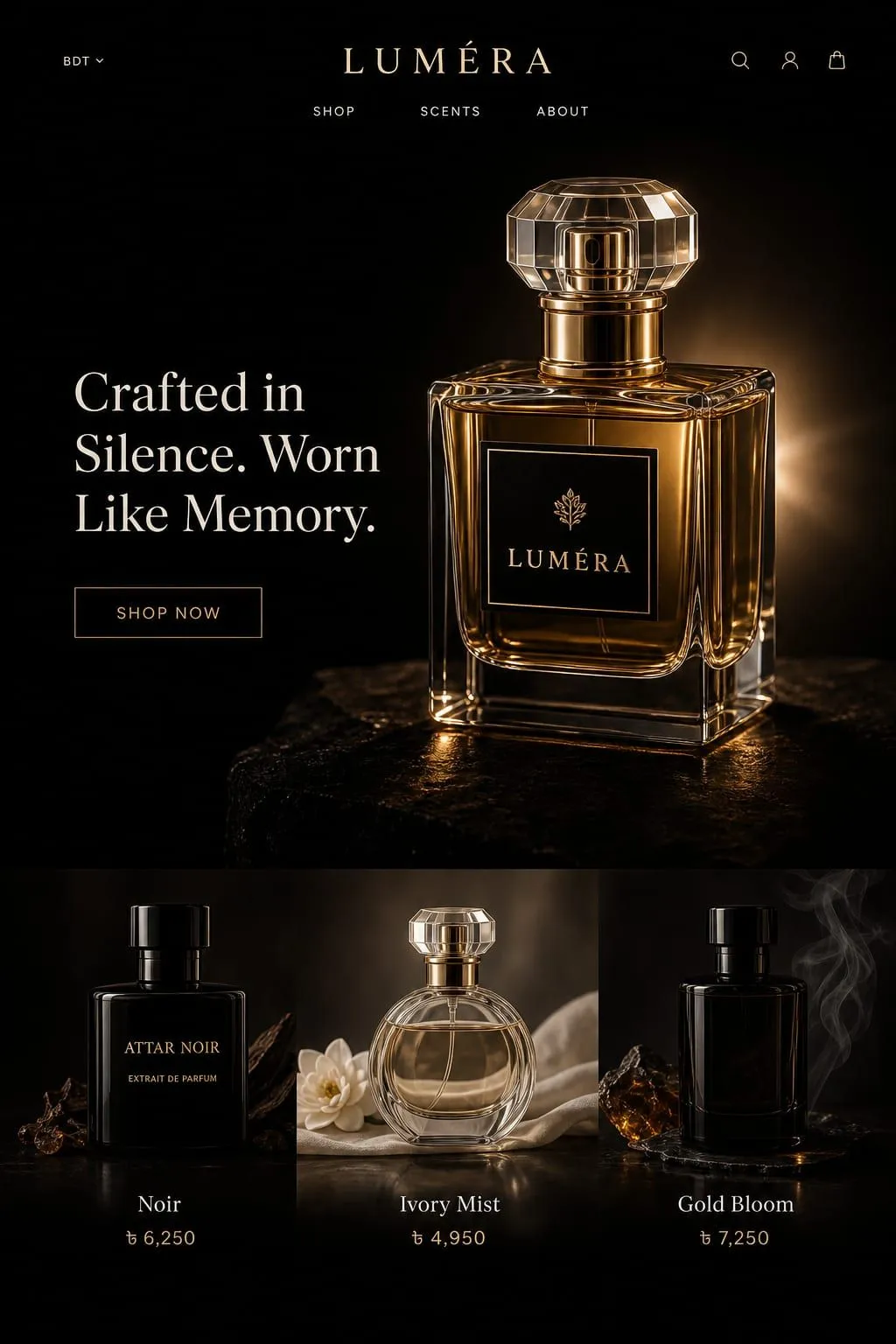 LUMÉRA Homepage page