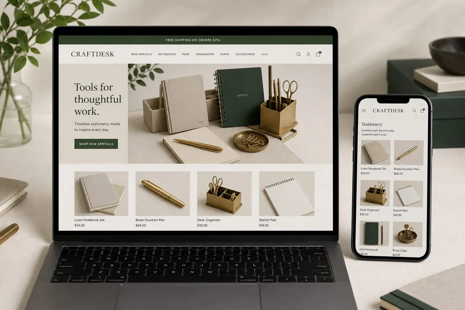 CRAFTDESK website template preview