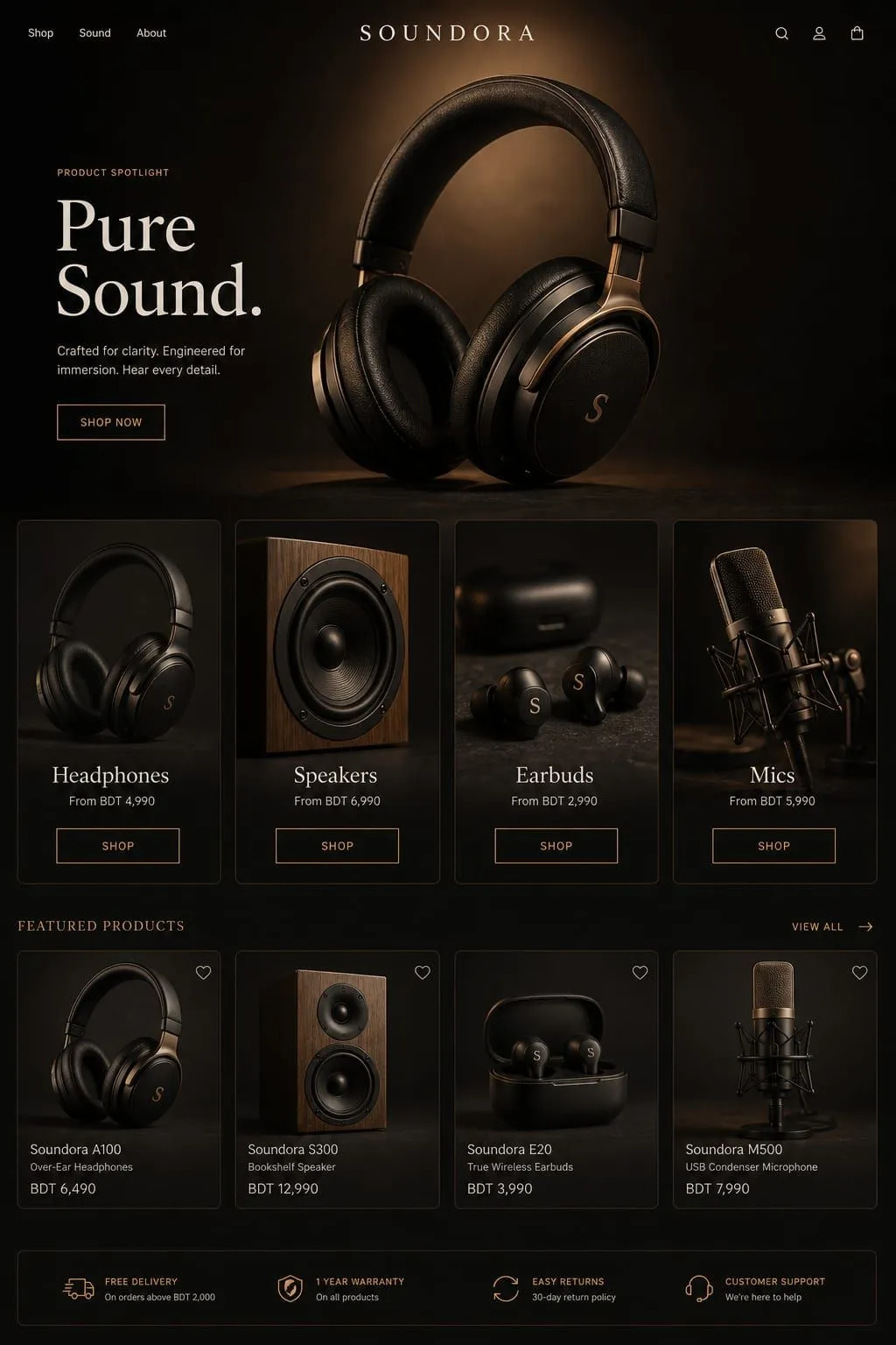 SOUNDORA Homepage page