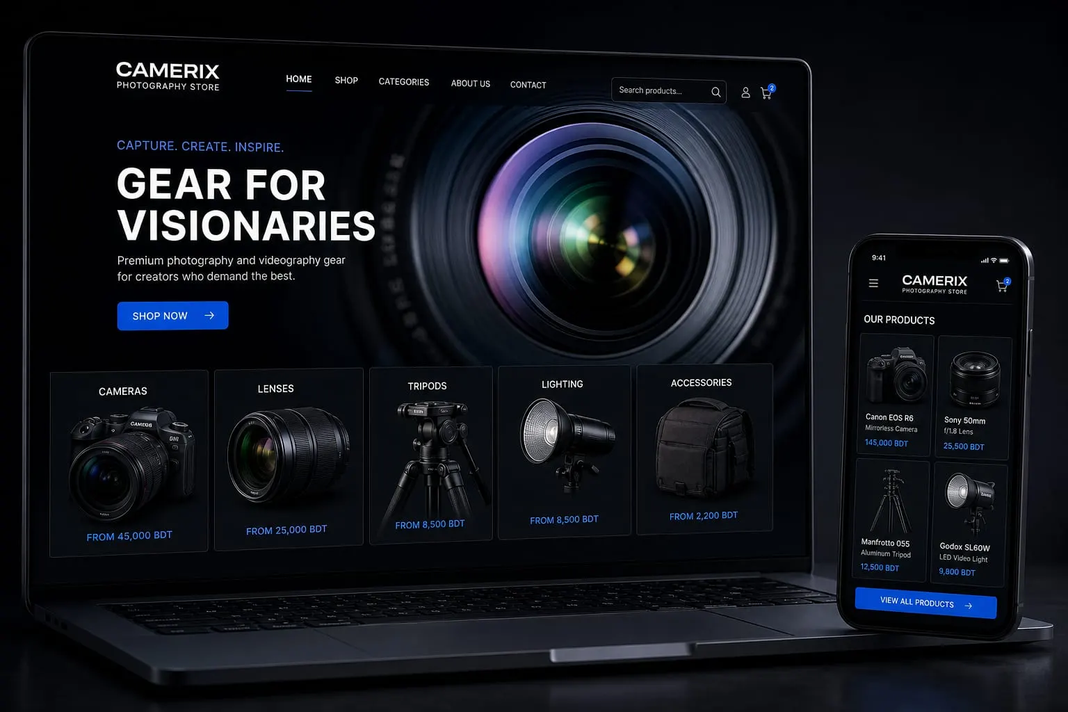 CAMERIX website template preview