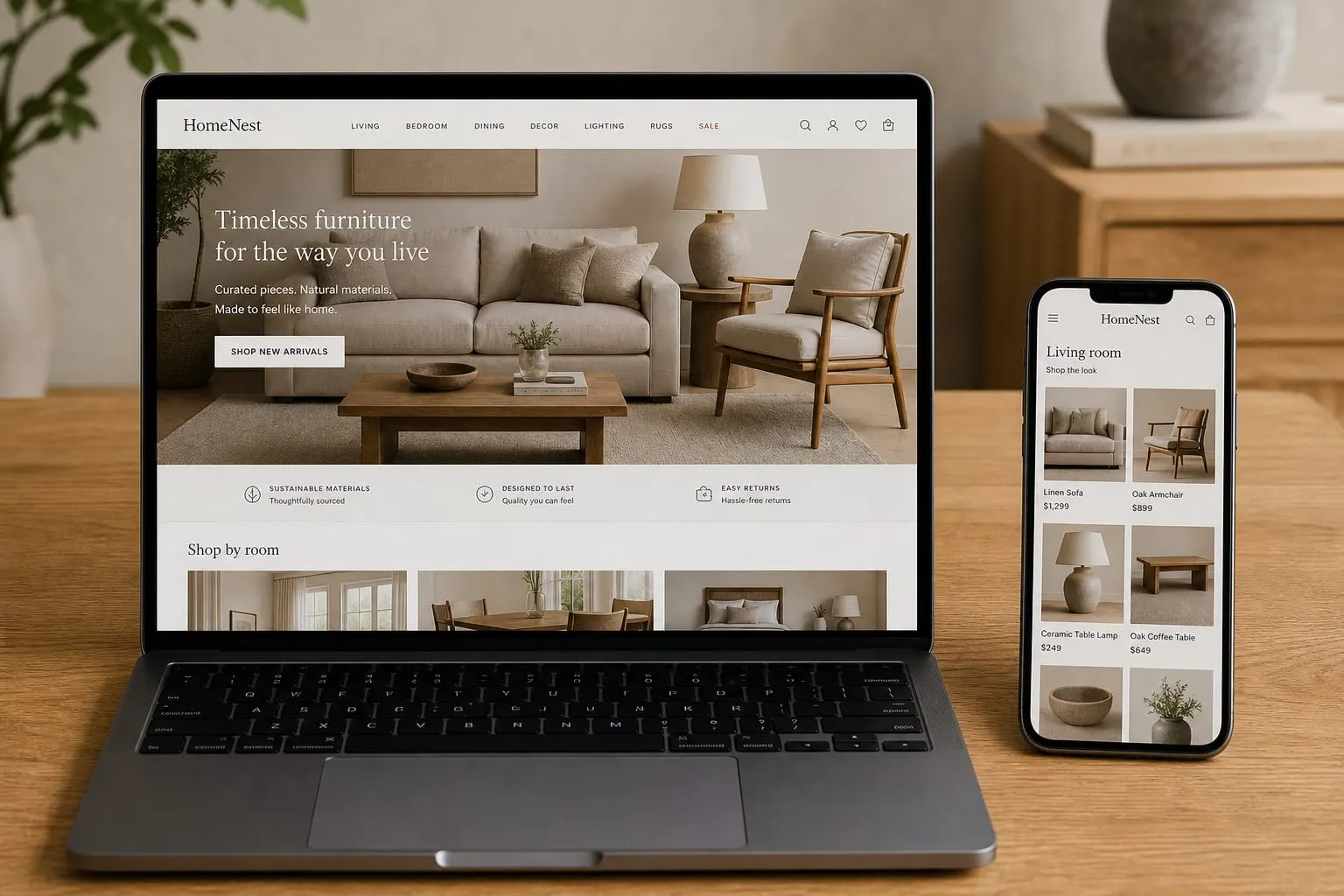 HomeNest website template preview