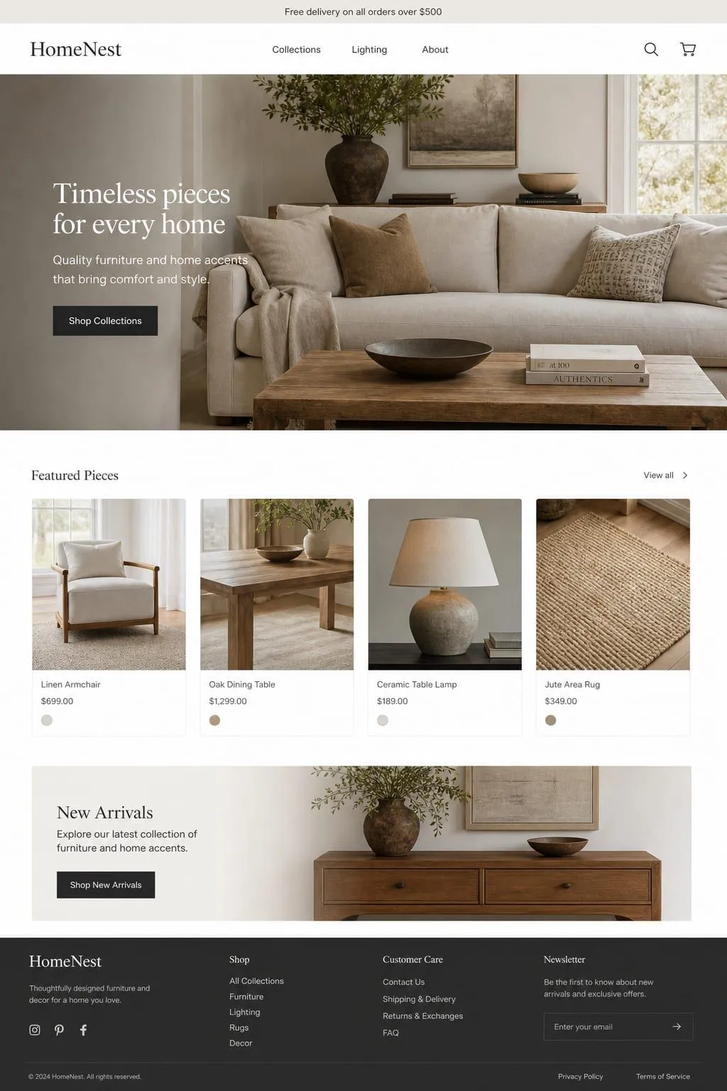 HomeNest Homepage page