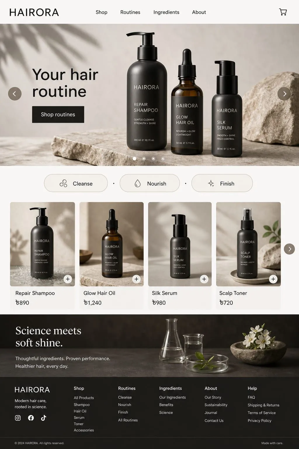 HAIRORA Homepage page