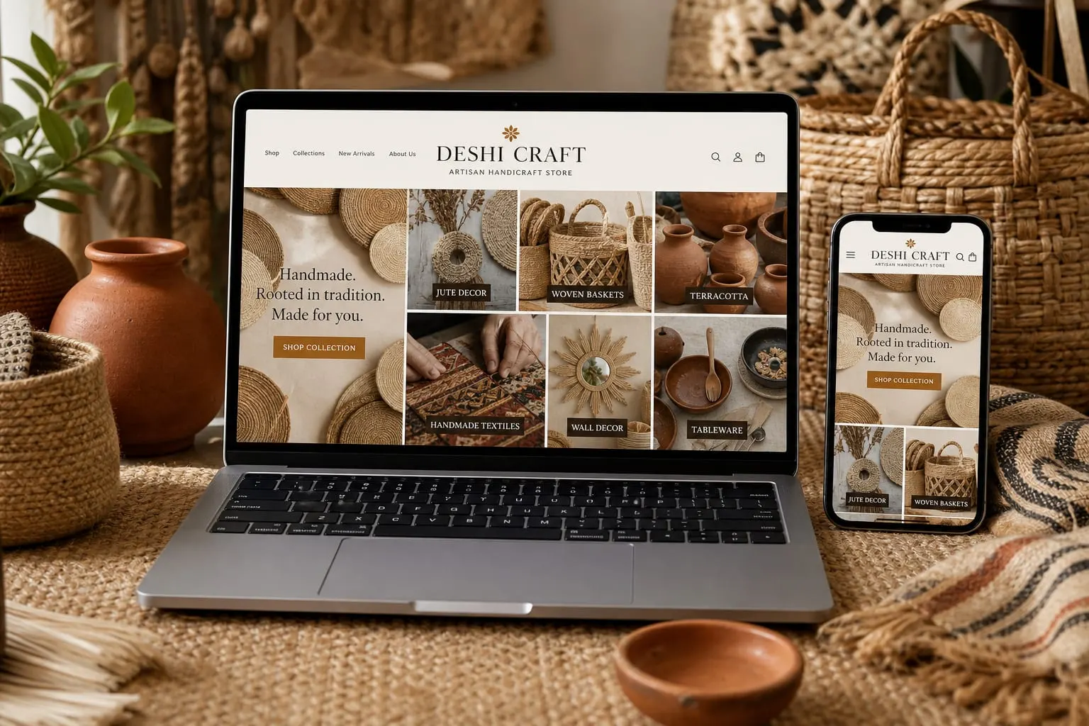 DESHI CRAFT website template preview