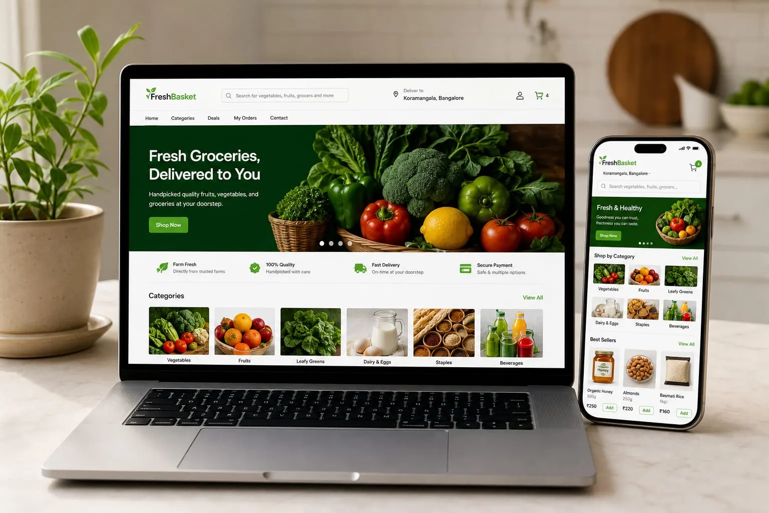 FreshBasket website template preview