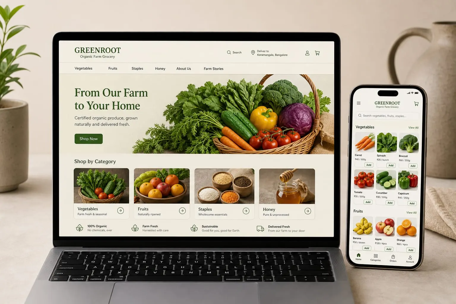 GREENROOT website template preview