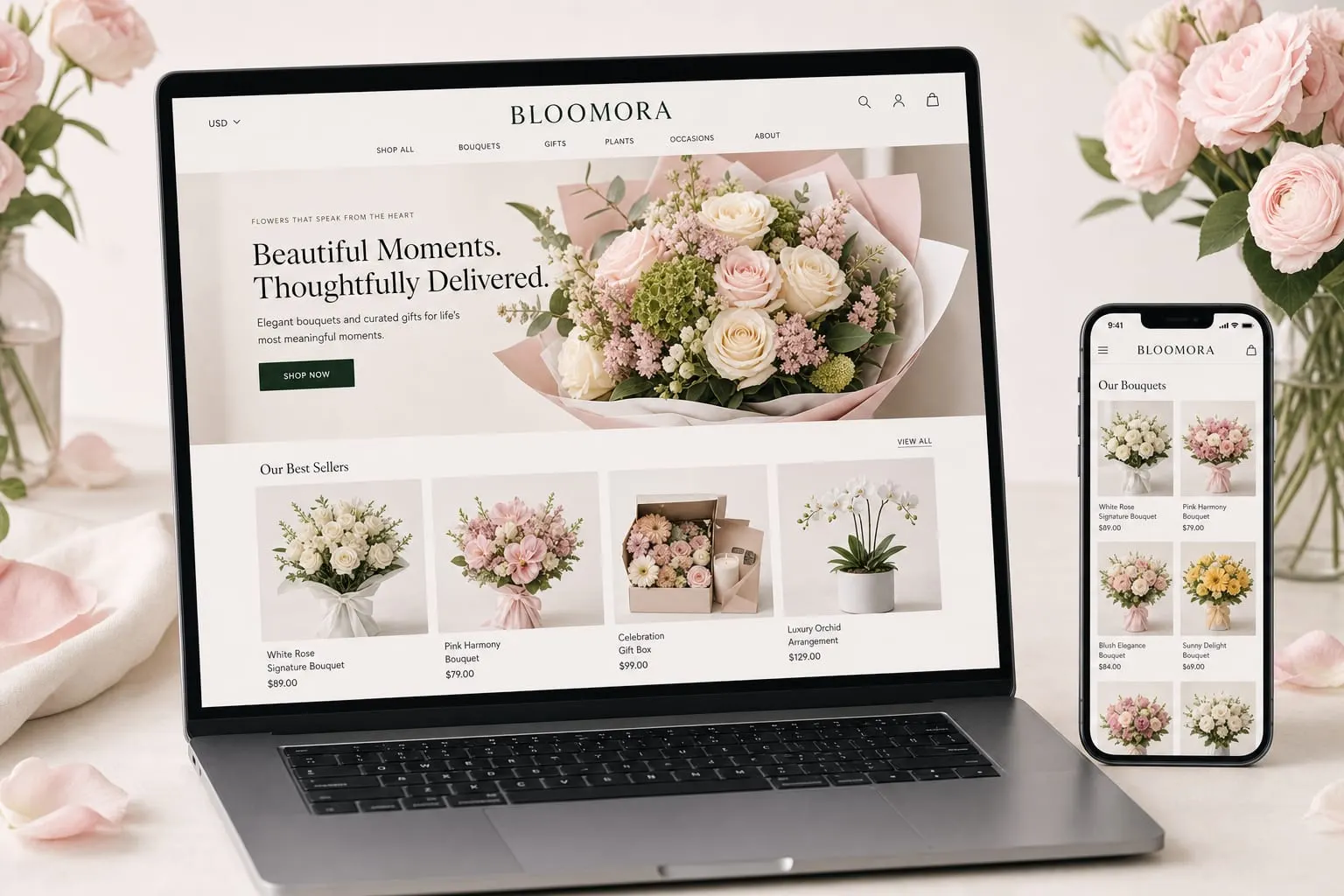 BLOOMORA website template preview