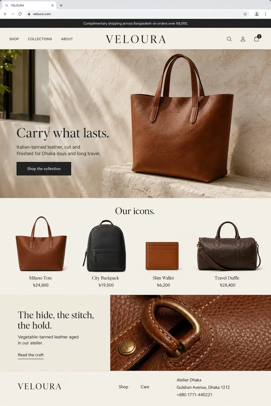 VELOURA Bags Homepage page
