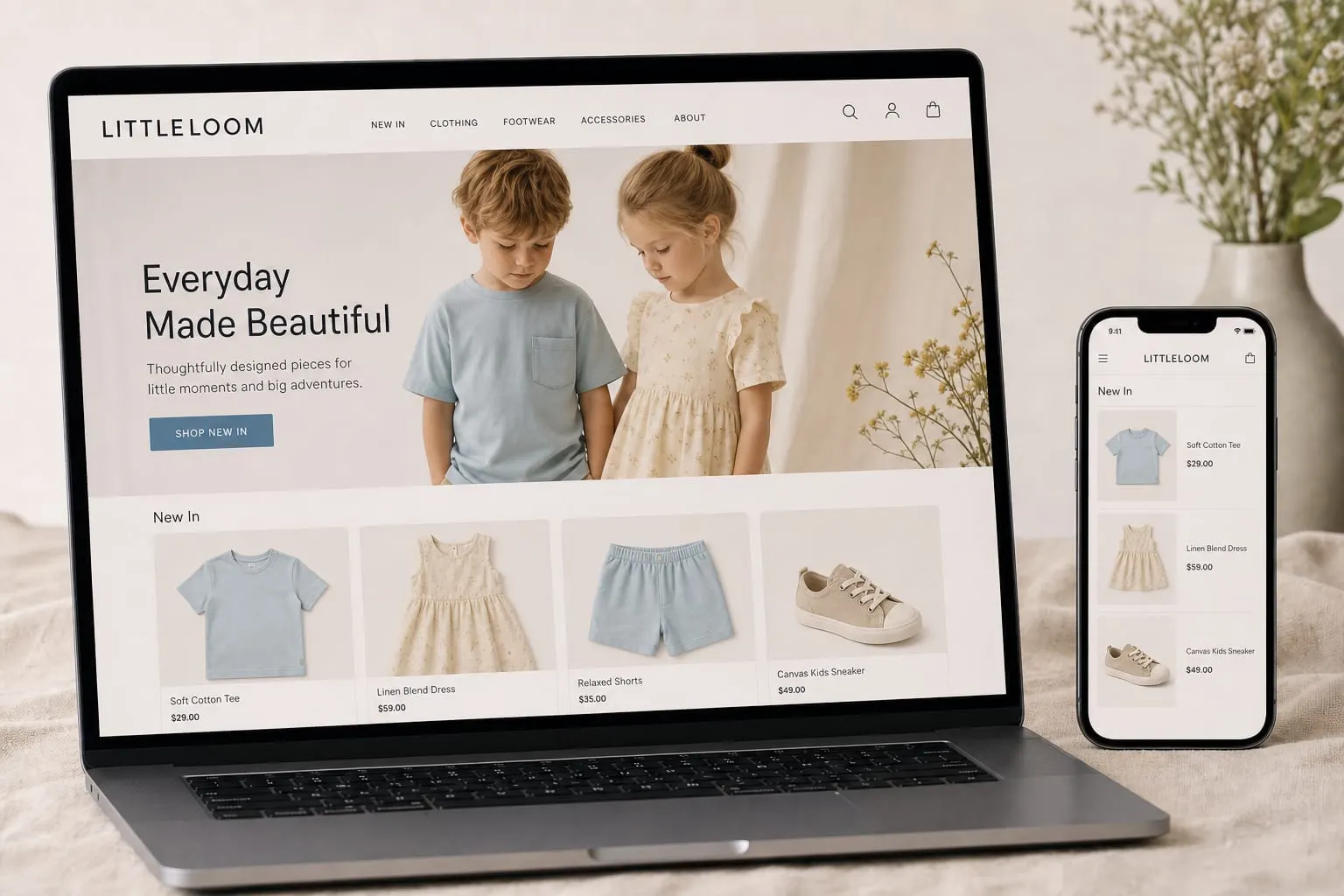 LITTLELOOM Kids website template preview