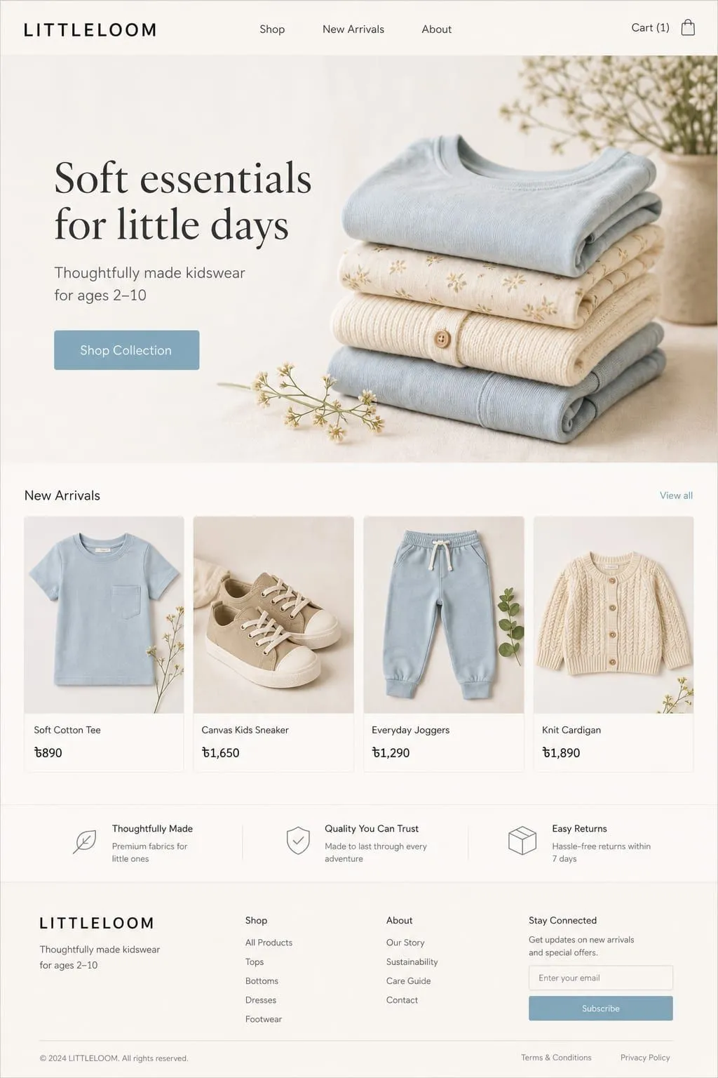 LITTLELOOM Kids Homepage page