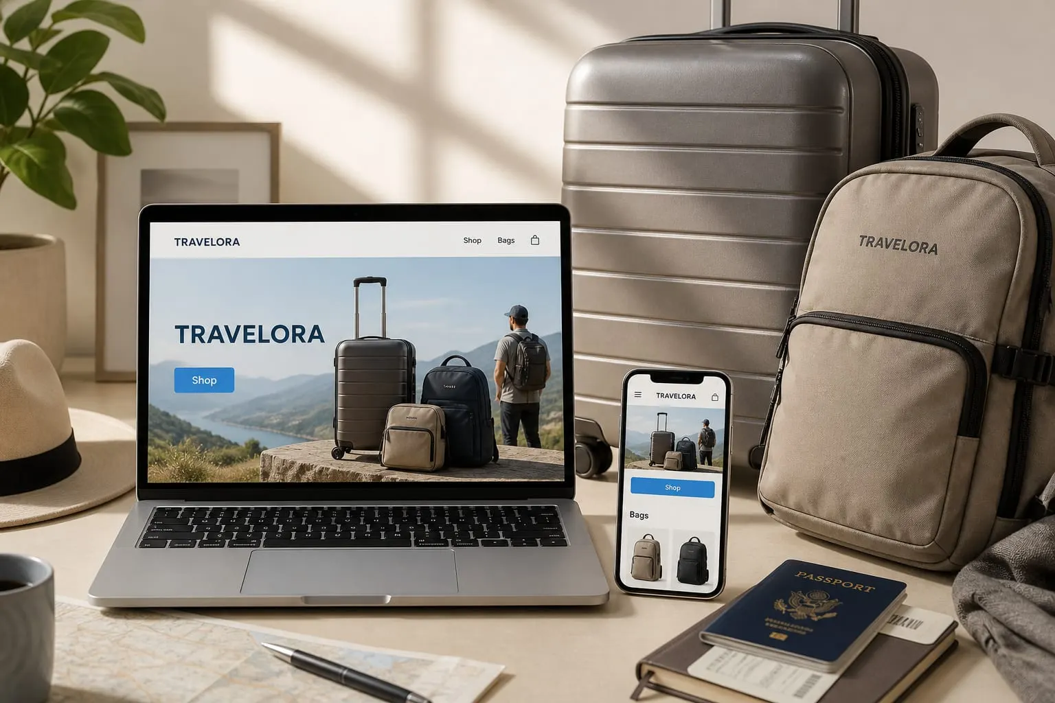 TRAVELORA website template preview