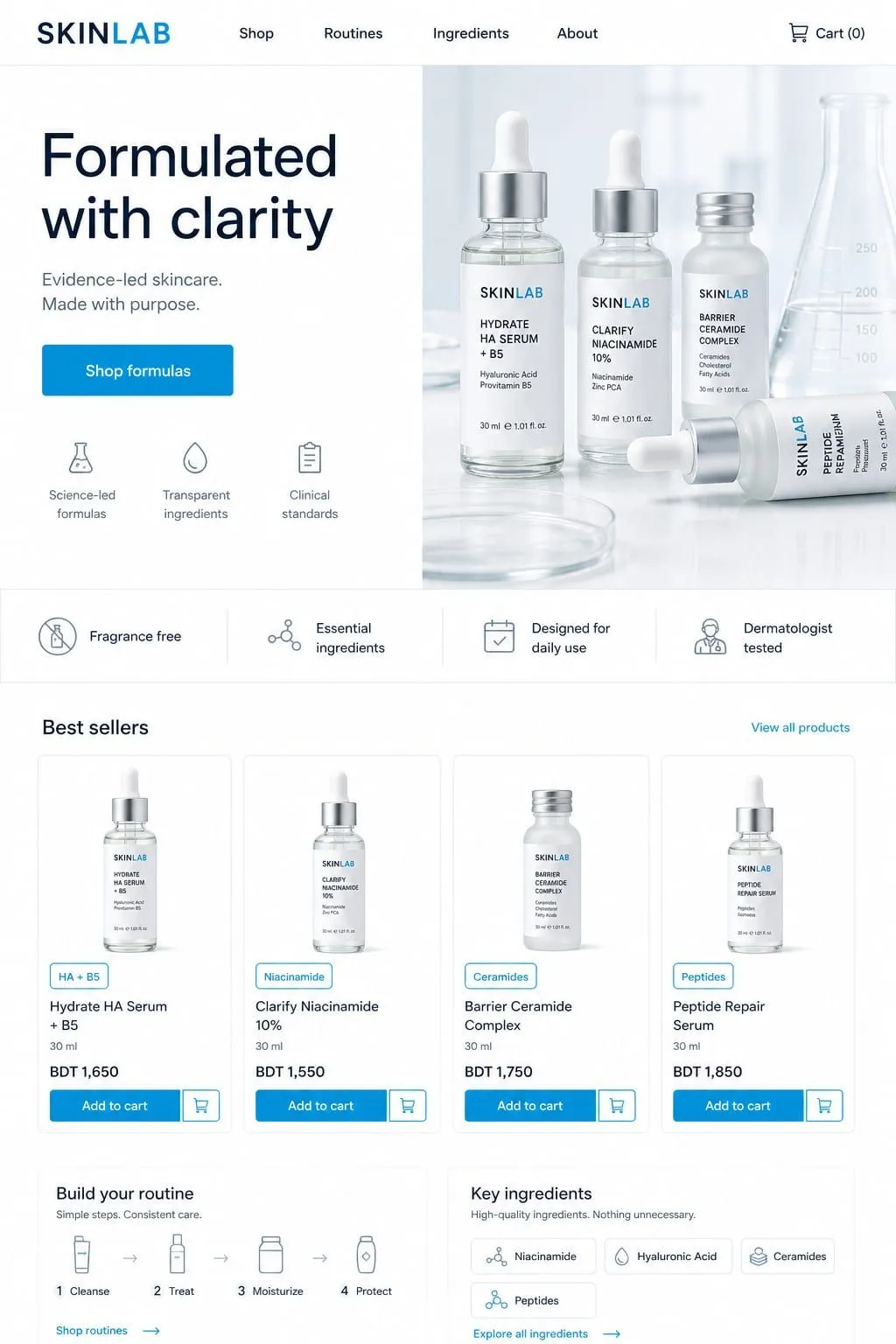 SKINLAB Homepage page