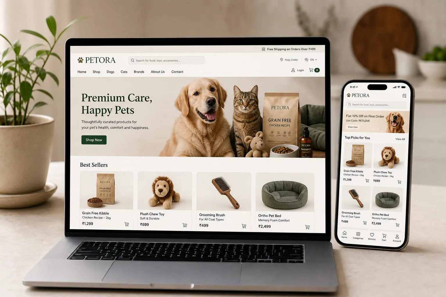 PETORA website template preview