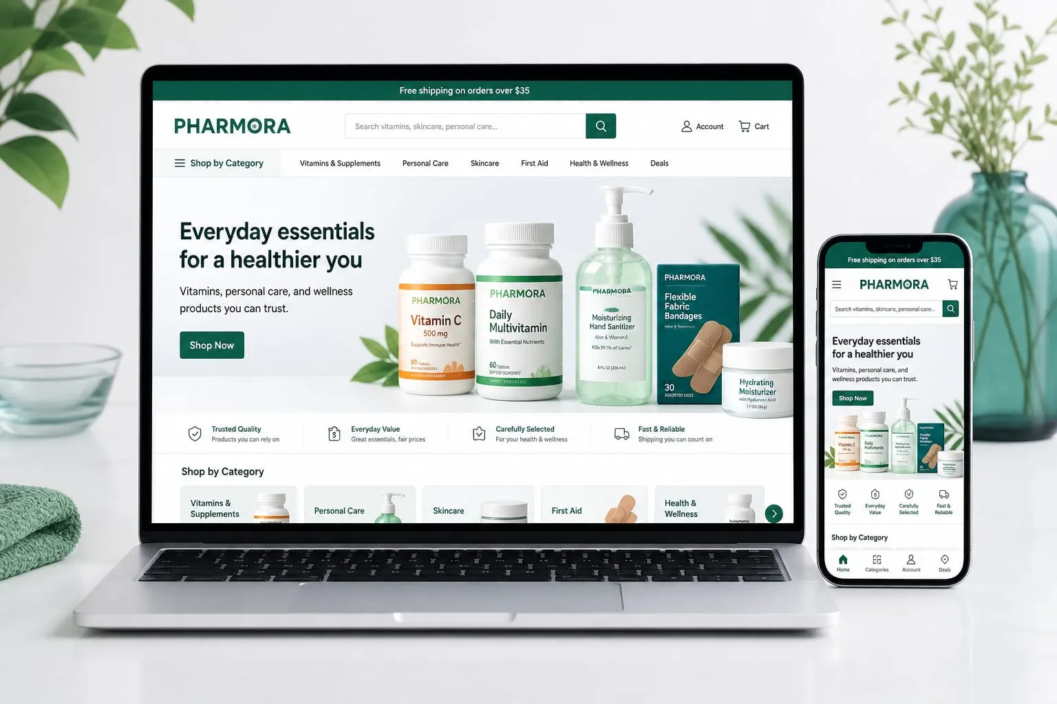 PHARMORA website template preview