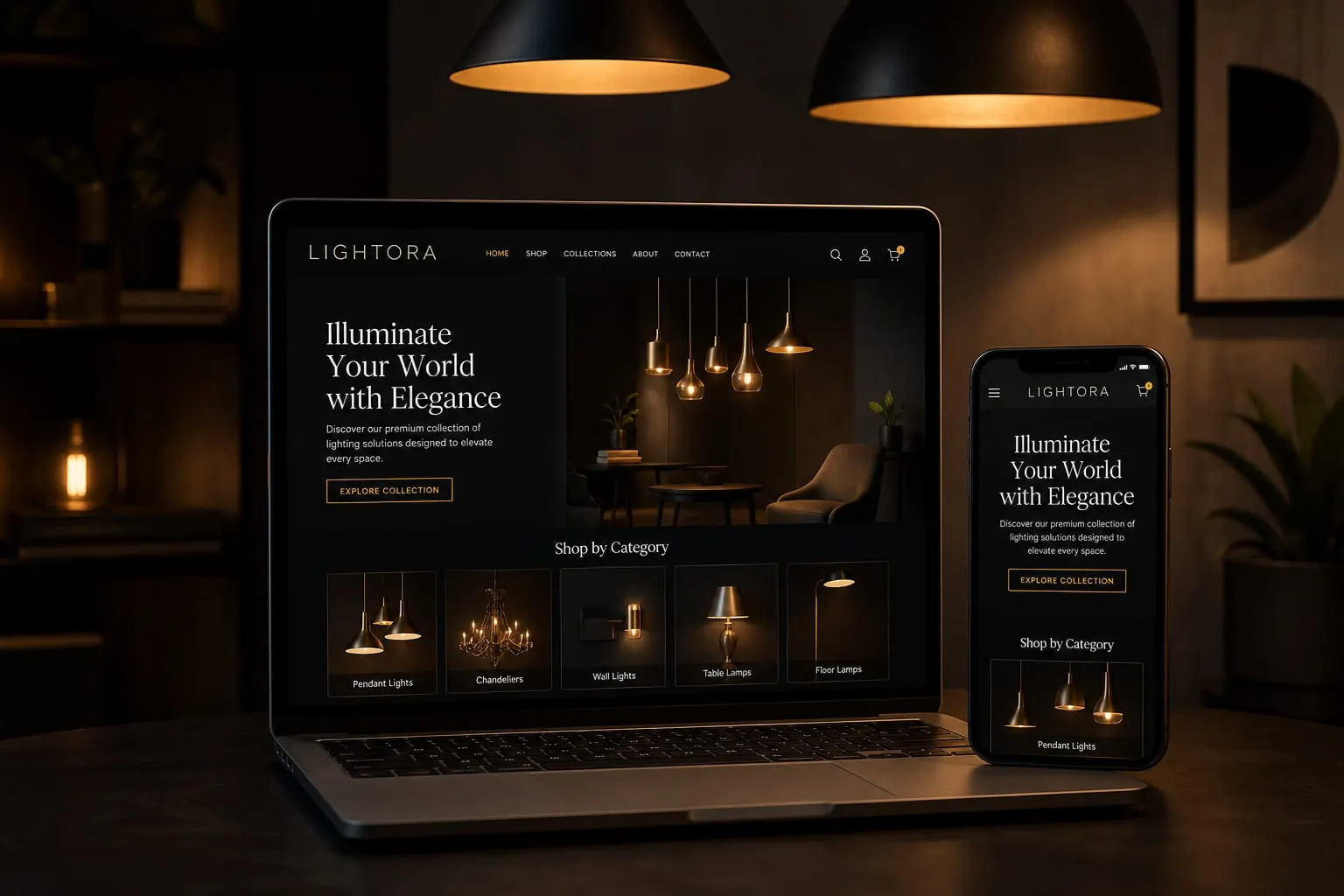 LIGHTORA website template preview