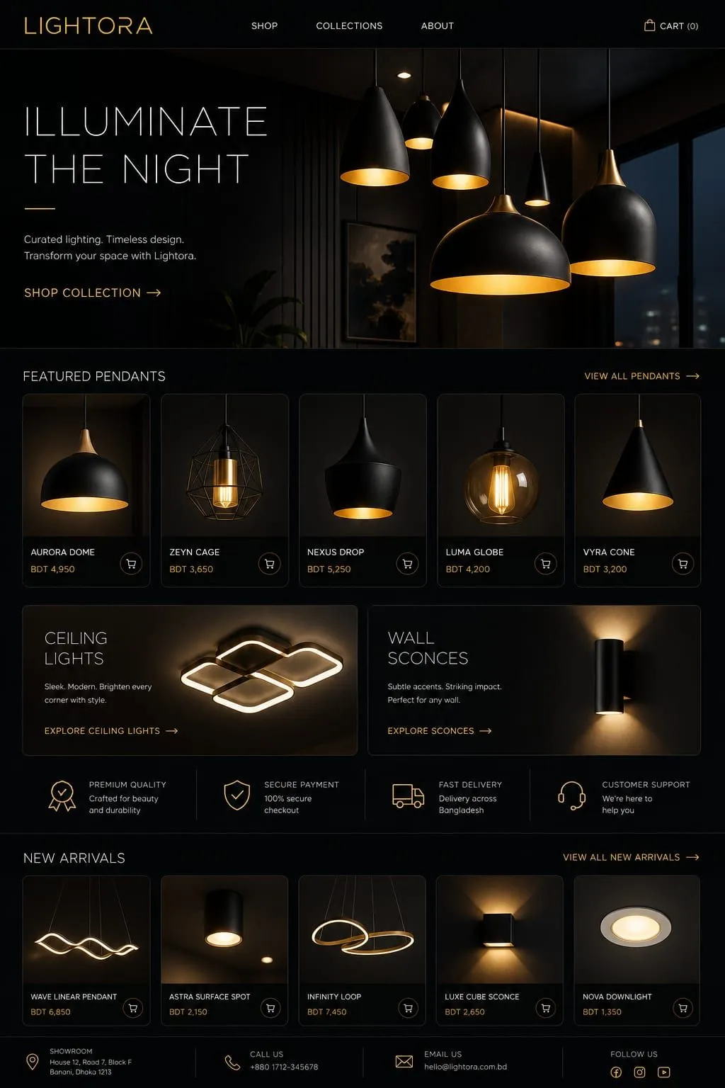 LIGHTORA Homepage page