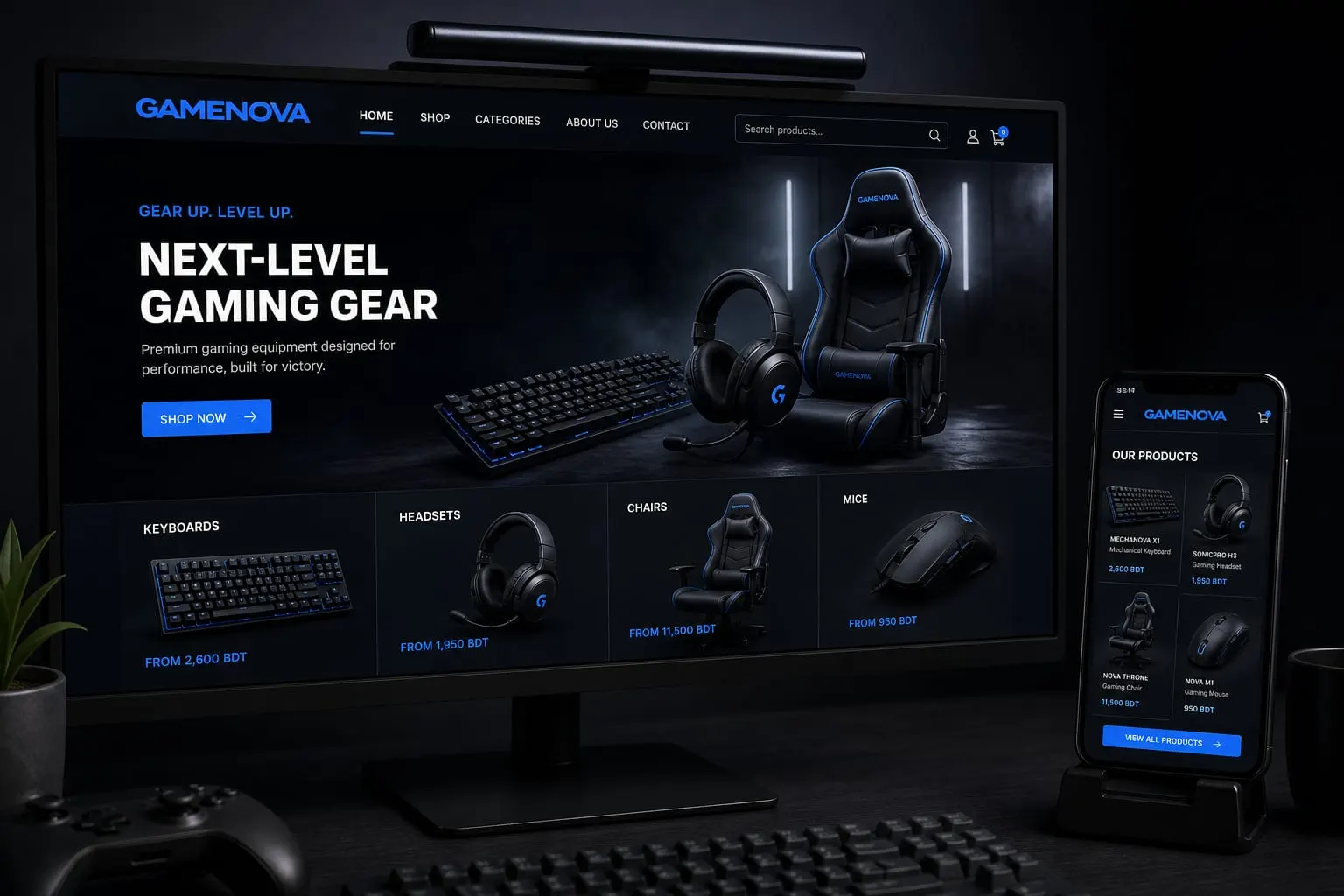 GAMENOVA website template preview