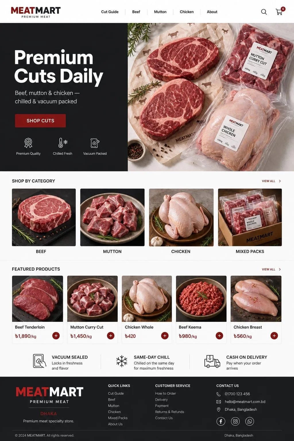 MEATMART Homepage page